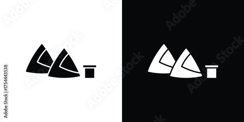 Samosa icon black silhouette pack. black and white icons