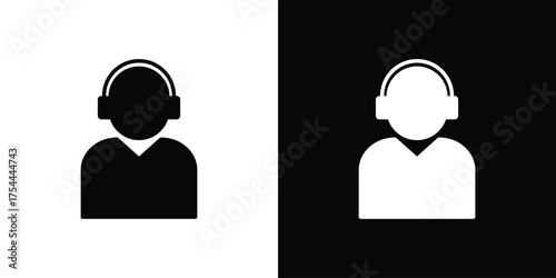 Personal assistant icon black silhouette pack. black and white icons
