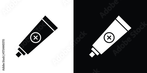 Ointment icon black silhouette pack. black and white icons