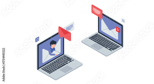 Communication in a digital age: online messaging and video calls with laptops
