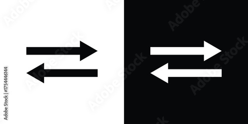 Left right direction icon black silhouette pack. black and white icons