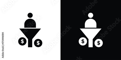 Lead generation icon black silhouette pack. black and white icons