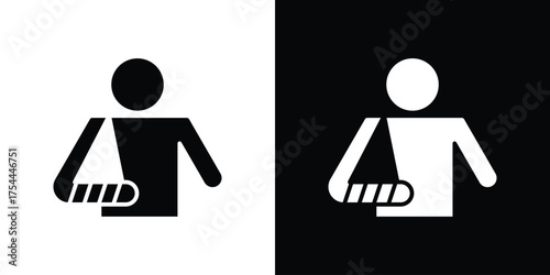 Injuries icon black silhouette pack. black and white icons