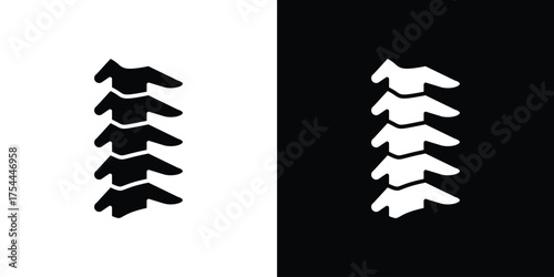 Human spine icon black silhouette pack. black and white icons