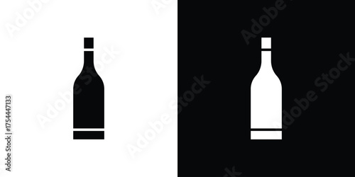 Hine bottle icon black silhouette pack. black and white icons