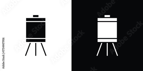 Flip chart icon black silhouette pack. black and white icons