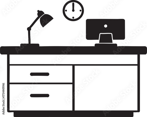 Reception Desk (School Office) vector icon on white background