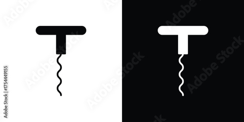 Corkscrew icon black silhouette pack. black and white icons