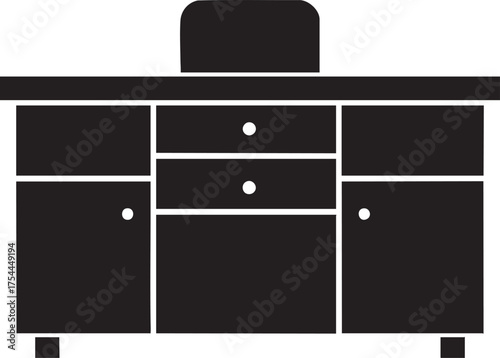Reception Desk (School Office) vector icon on white background