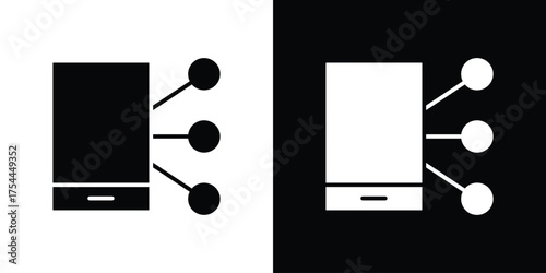 Content curation icon black silhouette pack. black and white icons