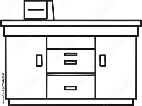 Reception Desk (School Office) vector icon on white background