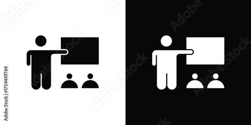 Classroom icon black silhouette pack. black and white icons