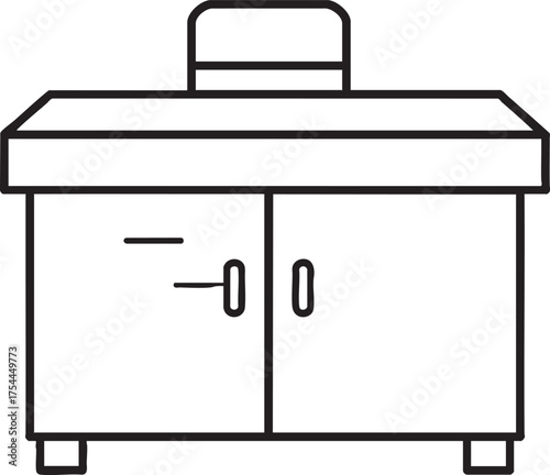 Reception Desk (School Office) vector icon on white background