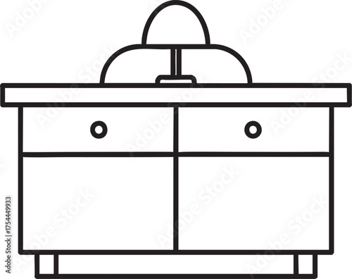 Reception Desk (School Office) vector icon on white background