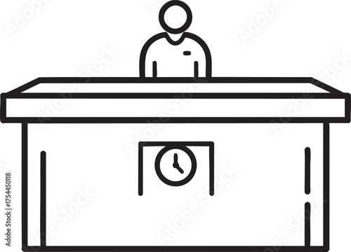 Reception Desk (School Office) vector icon on white background