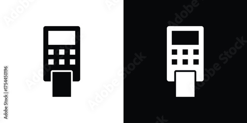 Card machine icon black silhouette pack. black and white icons