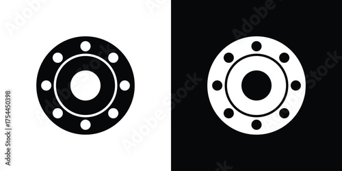 Car bearing icon black silhouette pack. black and white icons