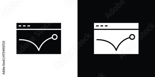 Bounce rate icon black silhouette pack. black and white icons