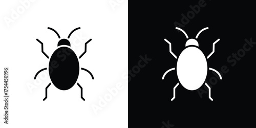 Bedbug icon black silhouette pack. black and white icons