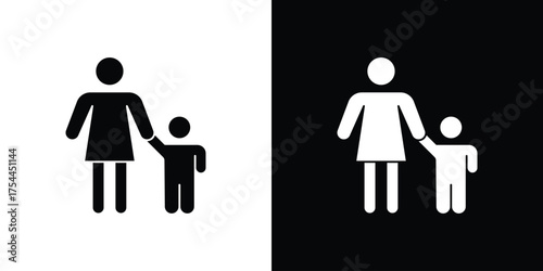 Baby sitter icon black silhouette pack. black and white icons