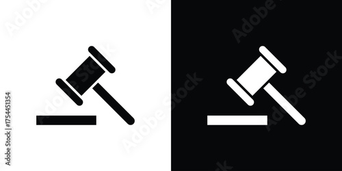 Auction icon black silhouette pack. black and white icons