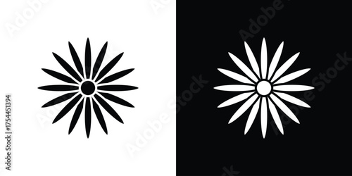 Aster icon black silhouette pack. black and white icons