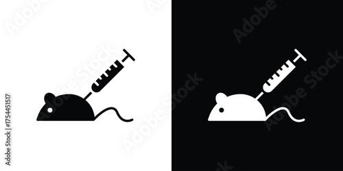 Animal testing icon black silhouette pack. black and white icons