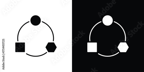 Adaptation icon black silhouette pack. black and white icons