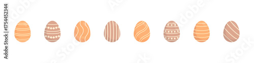 Easter egg set. Colorful vector ester egg set. Pastel egg hunt easter set.