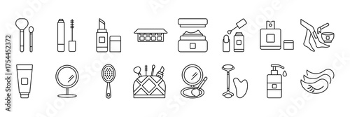 Beauty make up set. Vector set of cosmetic make up. Fashion beauty female make-up line set.
