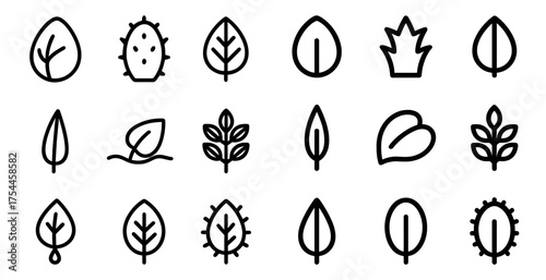 Nature and ecology outline icons set – linear, eco, environmental symbols