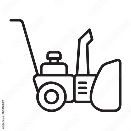 Snow blower machine icon for removing piles of snow
