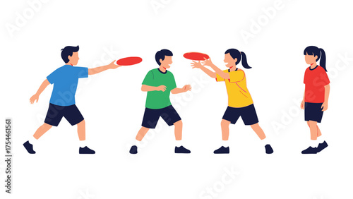 Frisbee Fun: Children Enjoying a Day of Frisbee Play: Energetic children engage in a playful frisbee game, embodying the spirit of teamwork and physical activity.