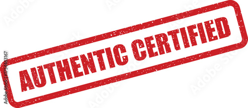 Distressed rectangular office stamp indicating an item or document is authentic and officially certified