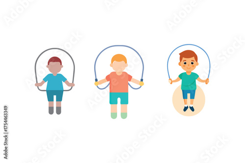 boys jumping rope victor icon