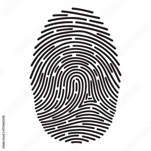 Fingerprint isolated on white background, a unique identifier for personal identification, security, and biometric authentication systems