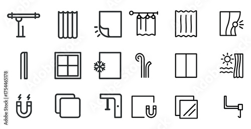 Home decor and interior linear icons set – modern, outline, furnishing symbols