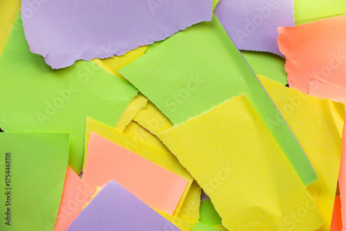 torn and colorful pieces of paper