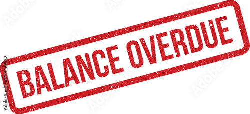 Distressed vector stamp showing Balance Overdue, used for urgent financial notifications and reminders