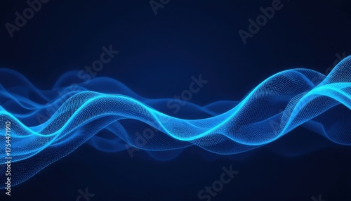 Futuristic digital wave pattern in deep navy blue and bright cyan. The pattern is low-opacity and elegant, providing a clean, tech-inspired backdrop without being distracting.