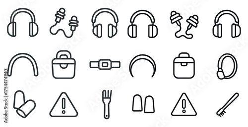 Fitness and gym line icons set – outline, linear, workout and exercise symbols