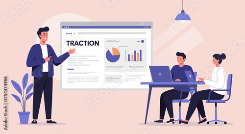 Startup pitch, team collaboration 