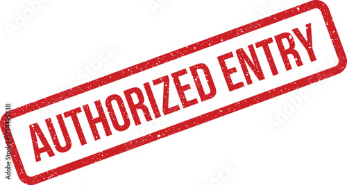 Red textured stamp graphic indicating official authorization for individuals to gain passage into a specified location
