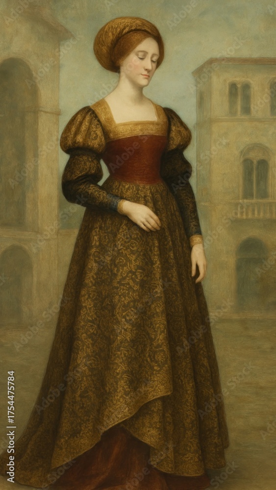 Fototapeta premium Elegant Renaissance woman mobile wallpaper