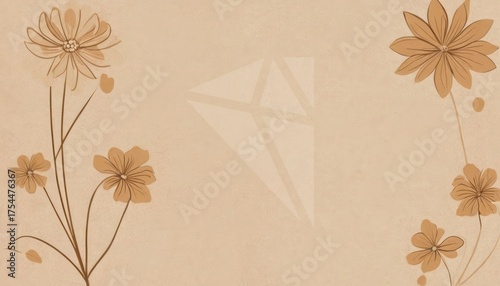 Abstract groovy posters flowers in beige tones. Modern trendy Minimal style. Hand drawn design for wallpaper, wall print, postcard, cover, template, banner. (2)