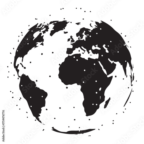 Global network icon isolated on white background, representing worldwide connection and communication