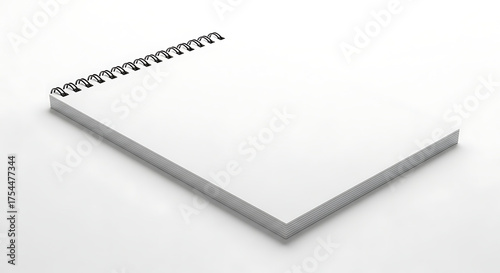 Wallpaper Mural Blank white spiral notebook or sketchbook on a clean isolated background, representing a fresh start, new ideas, and creative expression Torontodigital.ca