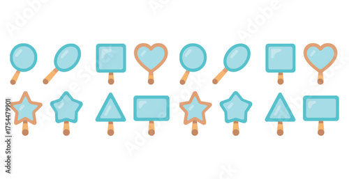 Candy and dessert flat icons set – sweet, treats, confectionery illustrations