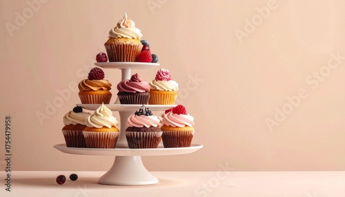 cupcake on pink background
