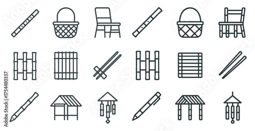 Home and garden outline icons set – linear, line, domestic and outdoor essentials